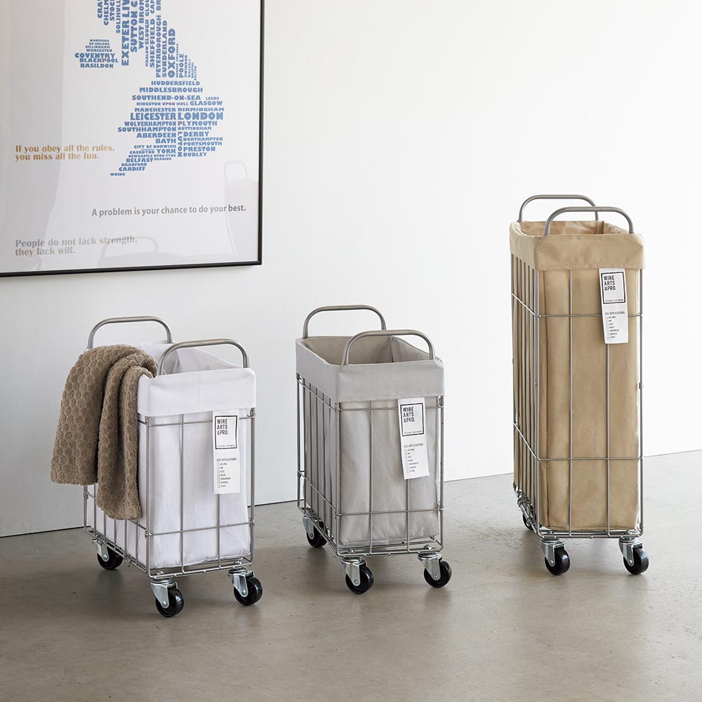 家具 収納 トイレ収納 洗面所収納 ランドリーボックス ランドリーバスケット 28L(BRID 折りたためるキャスター付きランドリーバスケット) H22512