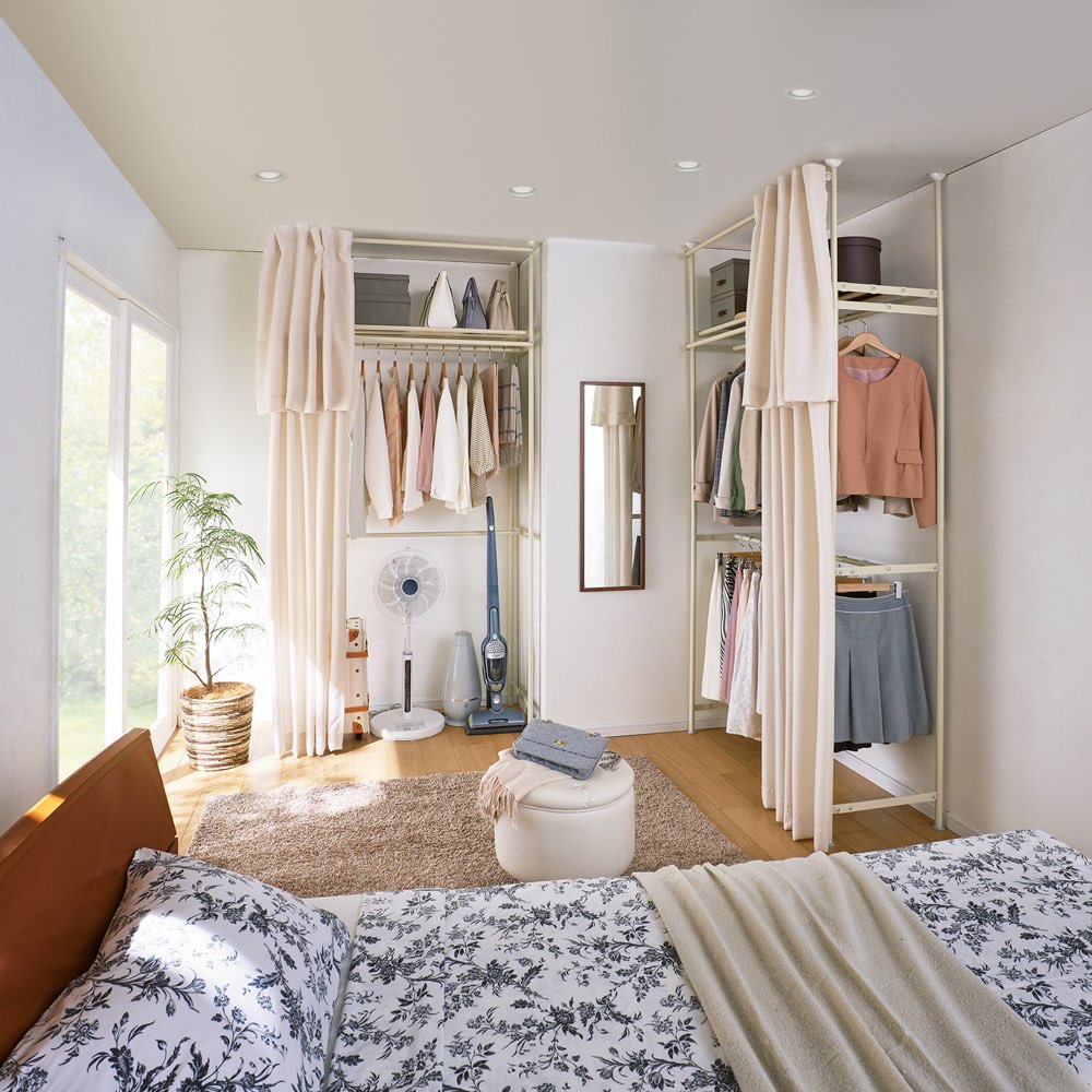 伸縮式 つっぱり式 クローゼットハンガー 　幅128～230cm 伸縮式 つっぱり式 クローゼットハンガー 幅128～230cm 伸縮式