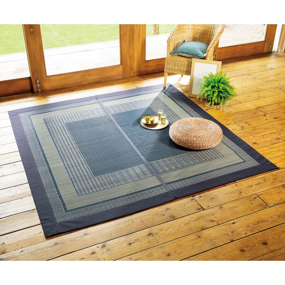 【クーポン7月26日迄】 ≪裏つき・太べり約191&times;300cm≫ 紋織りい草ラグ〈ランクス〉 カーペット ラグ マット 654472 ＼LINE友だち登録でクーポン／｜ディノス家具 店