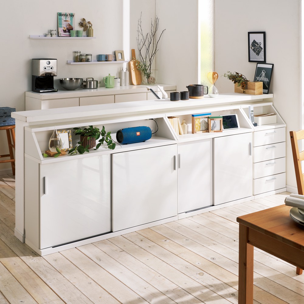 楽天市場】≪高さ70cm≫ 狭いカウンター天板下にもすっきり納まる収納