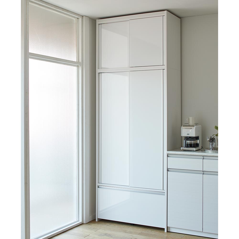 家具 収納 キッチン収納 食器棚 キッチンストッカー 食品ストッカー Rerve レルヴェ 壁面収納引き戸キッチンパントリー 奥行30cm幅90cm高さ180cm H Rvcconst Com