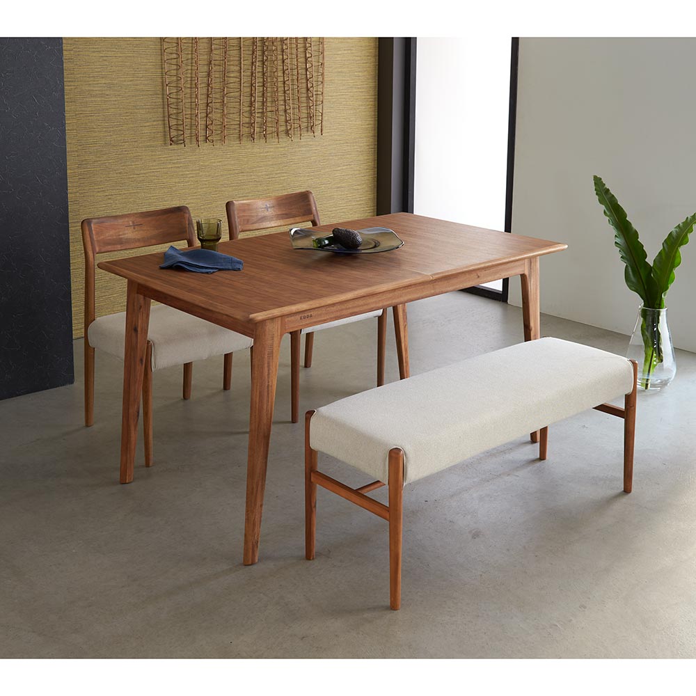 家具 収納 テーブル 机 ダイニングセット ダイニングテーブルセット Edda エッダ ダイニングシリーズ ファブリック 4点セット 伸長式テーブル ダイニングチェア2脚組 ベンチ H074 Andapt Com