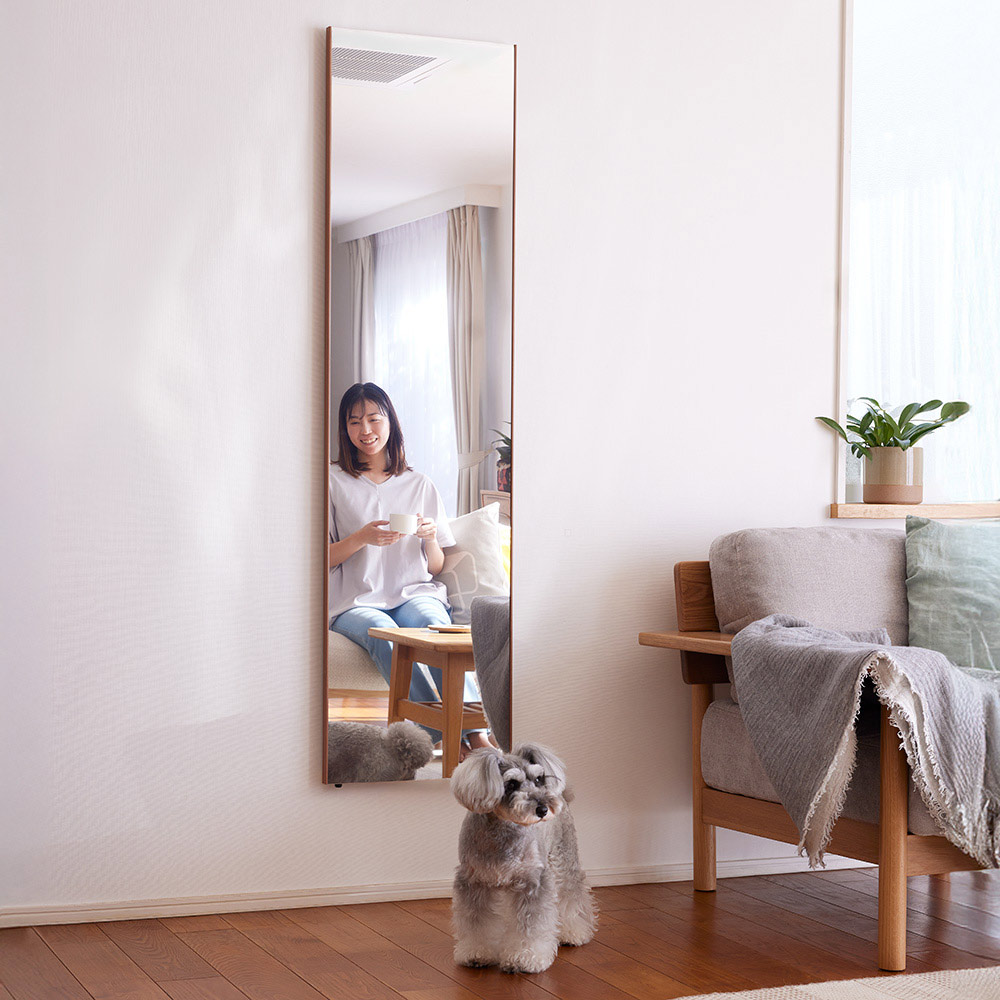 【最大8000円OFFクーポン 4月10日迄】 ≪高さ100cm≫ 幅62-70cm 割れない軽量フィルムミラー 細枠 【サイズオーダー】 耐震グッズ 防災用品 防犯用品 611731 ＼LINE友だち登録でクーポン／