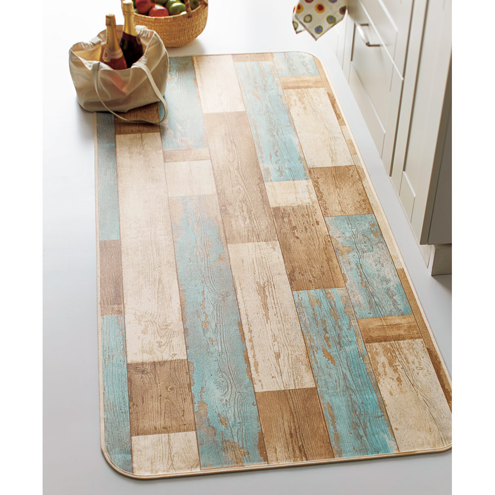 【最大7000円OFFクーポン 4月20日迄】 ≪約50×180cm≫ 古材フローリング調キッチンマット キッチンマット カーペット ラグ マット H94629 ＼LINE友だち登録でクーポン／