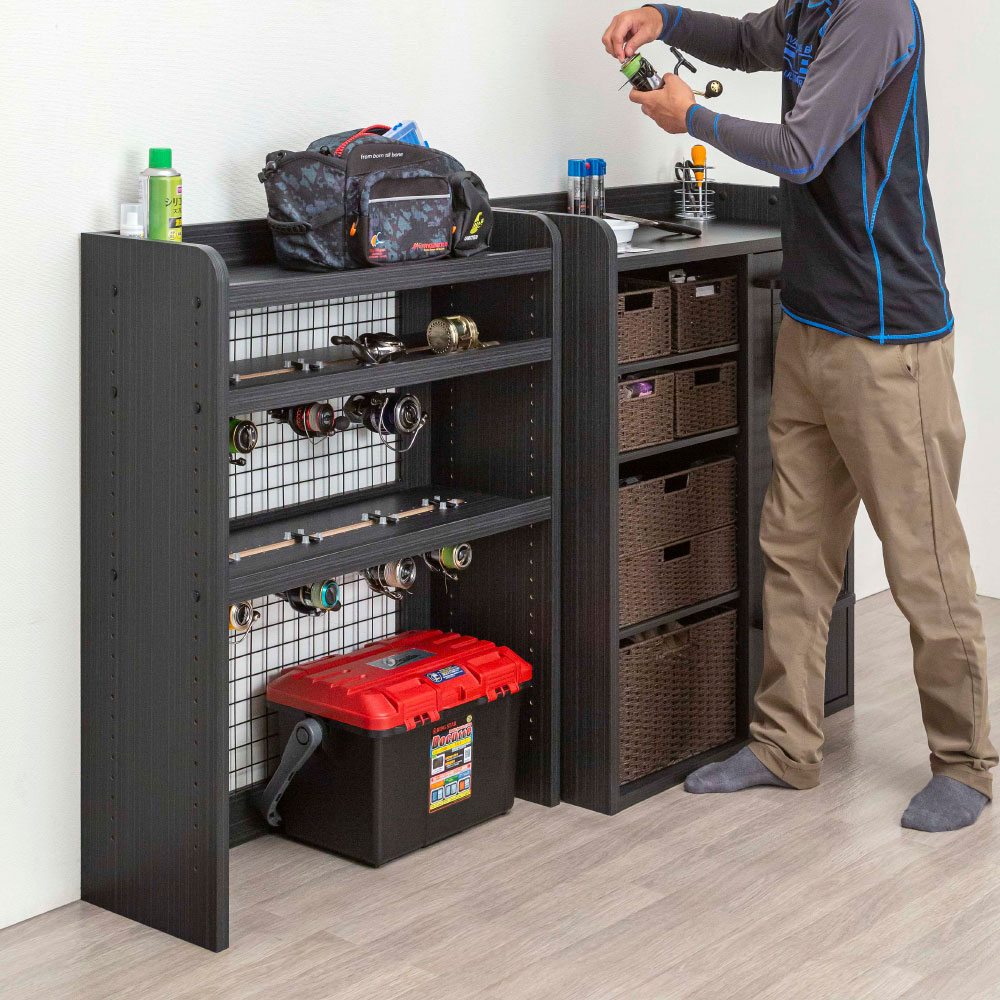 家具 収納 玄関収納 屋外収納 自転車スタンド ガレージ 釣り具収納 ワイヤーネットラック 690753 美しい