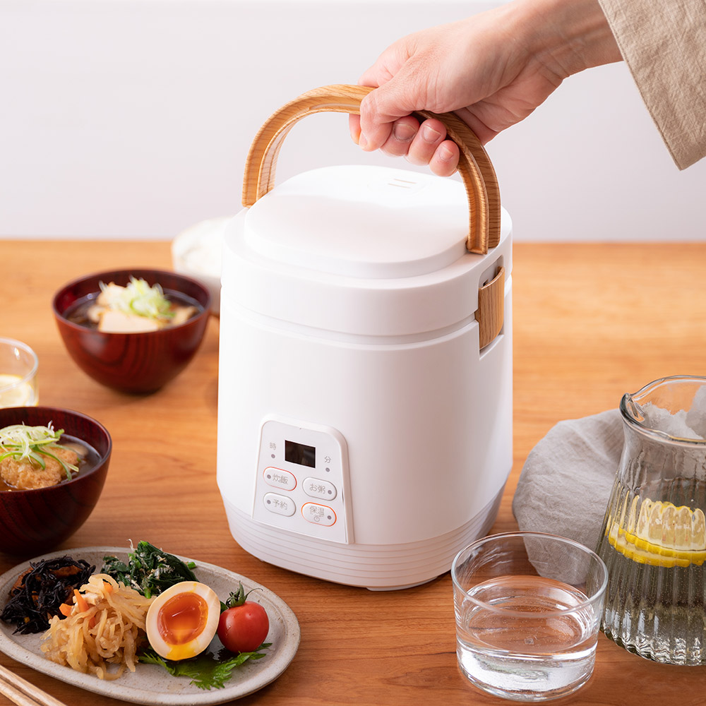 ＼LINE友だち登録で200円オフクーポン／ ミニライスクッカー プレミアム 炊飯器 小型 一人暮らし 2合炊き ミニ 早炊き タイマー 小型炊飯器 洗いやすい コンパクト 2合 1合 1.5合 おいしく炊ける 調理 おかず 蒸し器 玄米 雑穀米 おかゆ 省スペース 調理家電 食器 AR2647