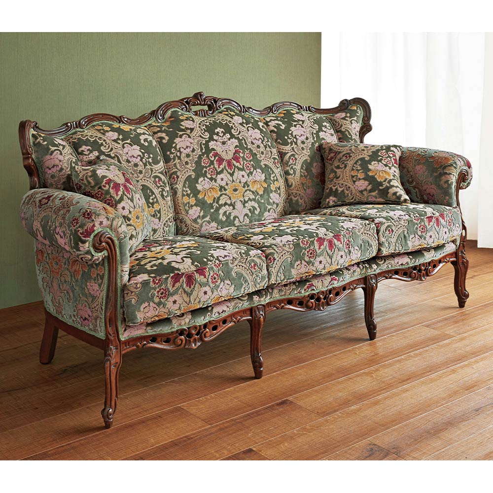 楽天市場】イタリア家具 3人掛けソファ フレーム艶あり 金華山布張り