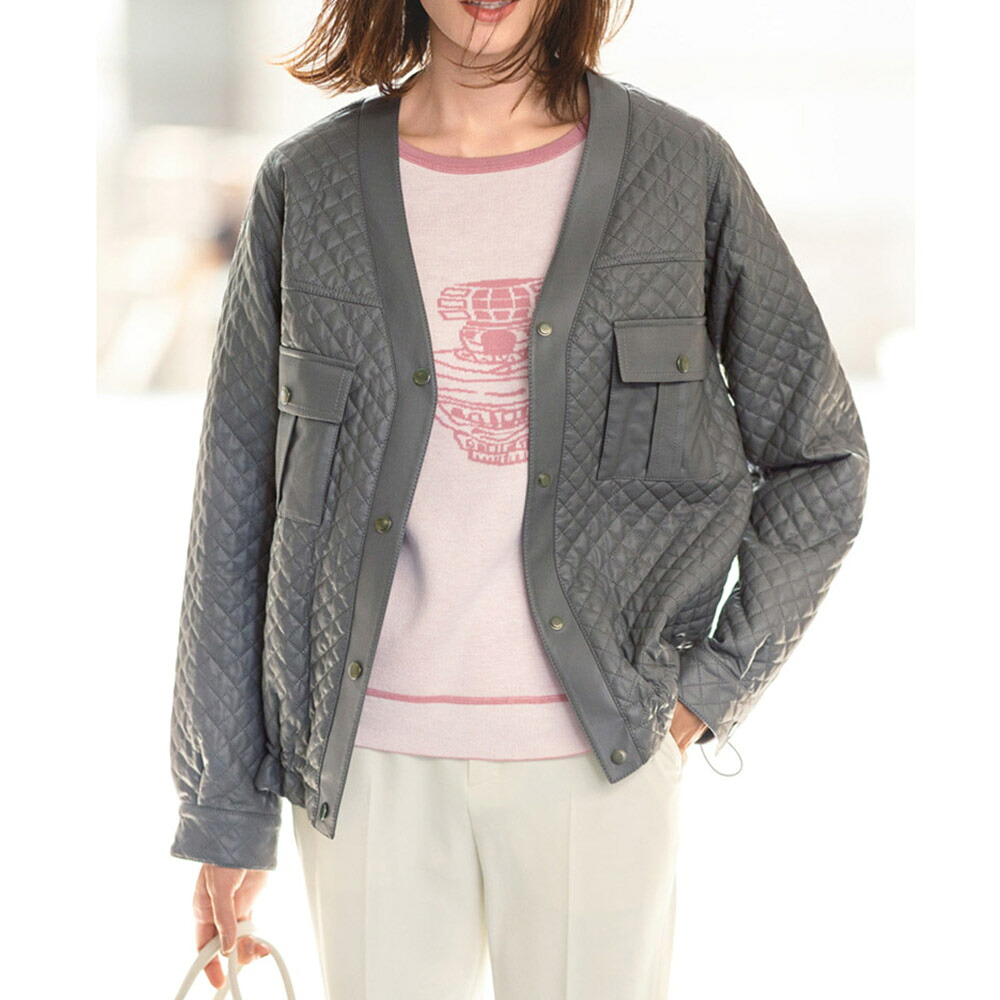 【クーポン10％OFF 4/17 9：59迄】 THINDOWN（シンダウン） レザー調キルトジャケット ジャケット ファッション PC6331 ＼LINE友だち登録でクーポン／