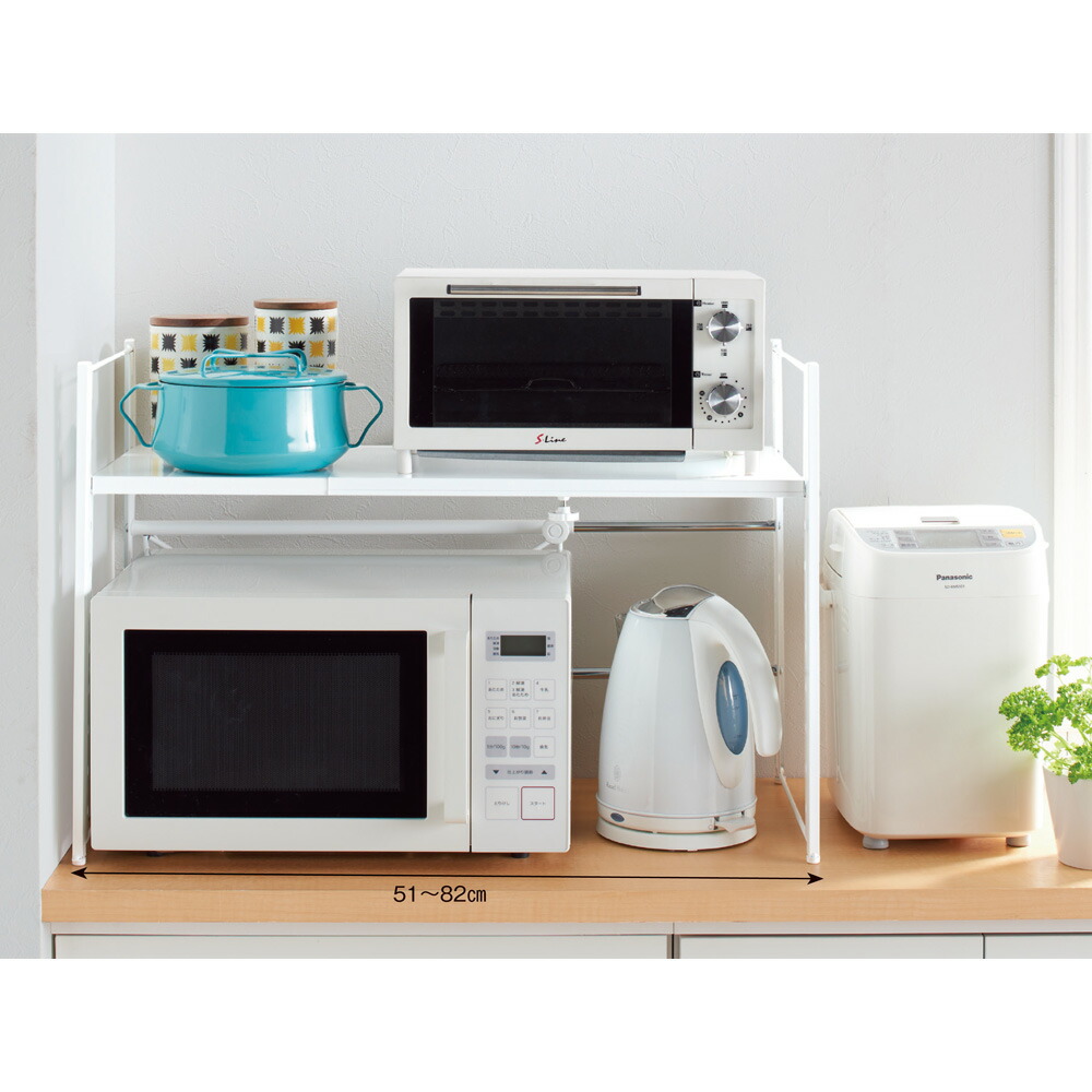 楽天市場】カセットコンロも収納できるトースターラック 幅60cm