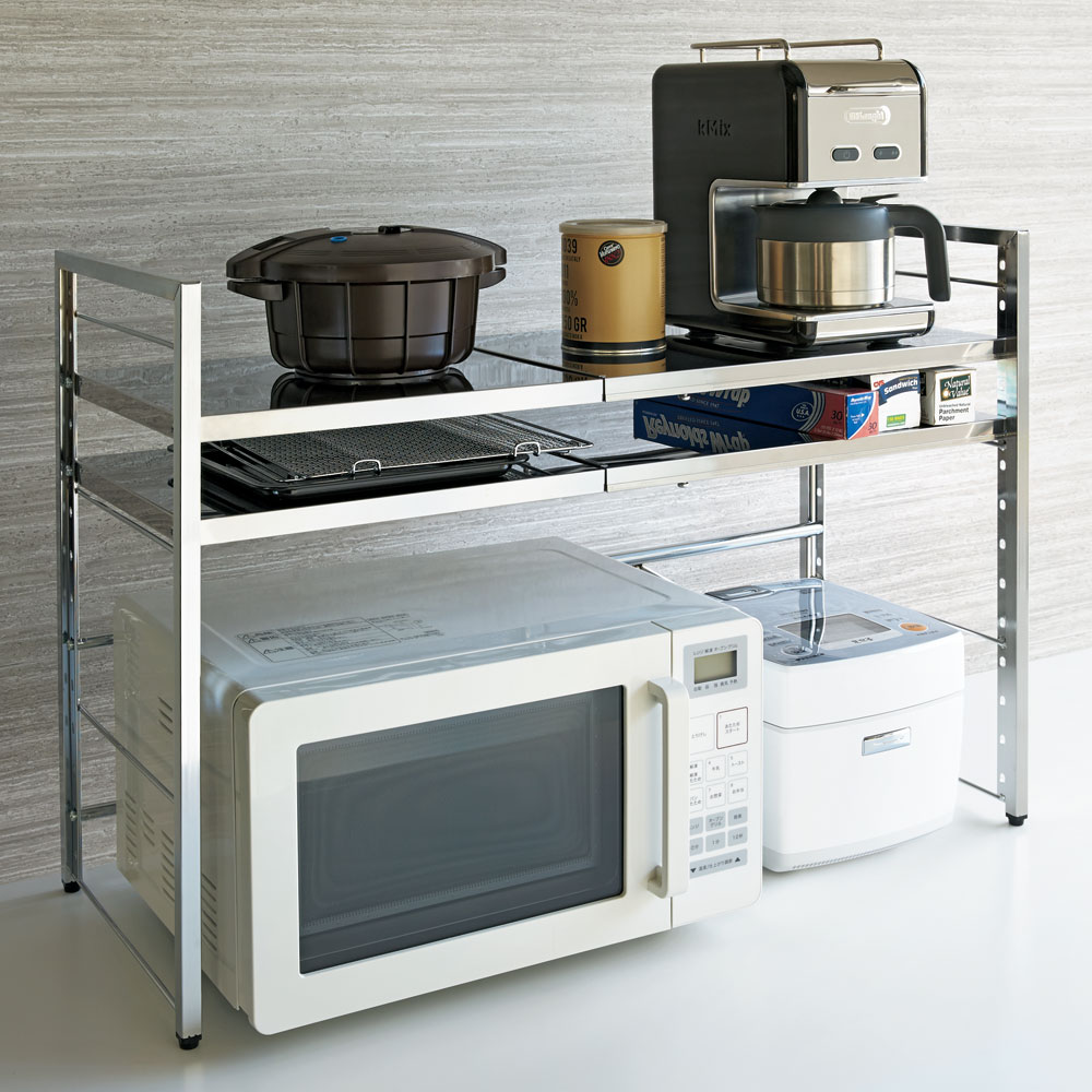 ディノス キッチン ステンレス製 大量スパイスステーション 3段