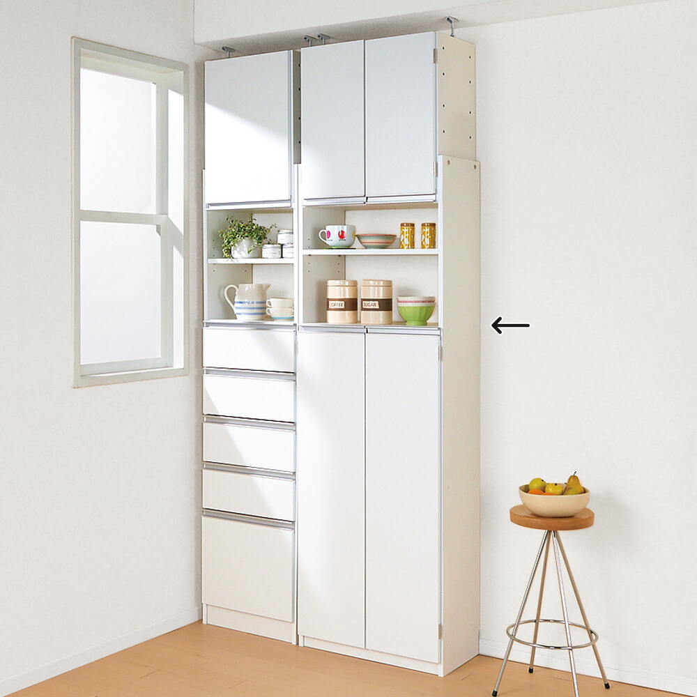 楽天市場】薄型で省スペースキッチン突っ張り収納庫 扉タイプ 幅45cm
