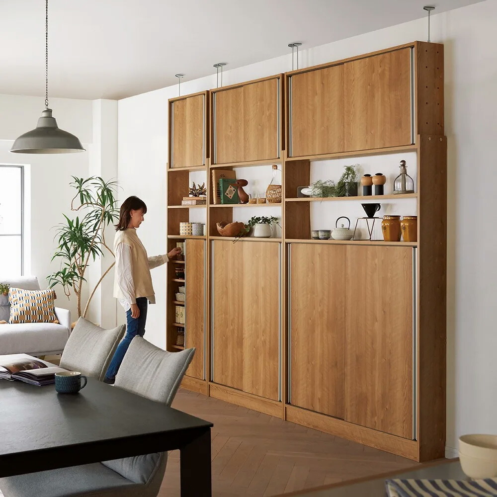 薄型で省スペースキッチン突っ張り収納庫 扉タイプ 幅45cm・奥行19cm 630306c1.jpg?Mode=l12