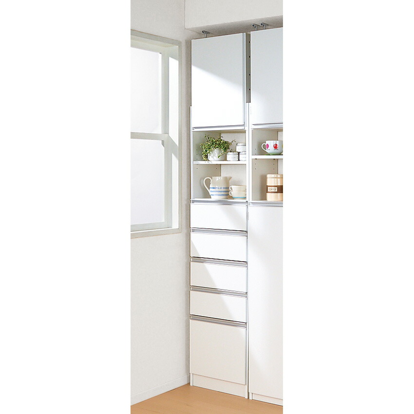 楽天市場】薄型で省スペースキッチン突っ張り収納庫 扉タイプ 幅45cm