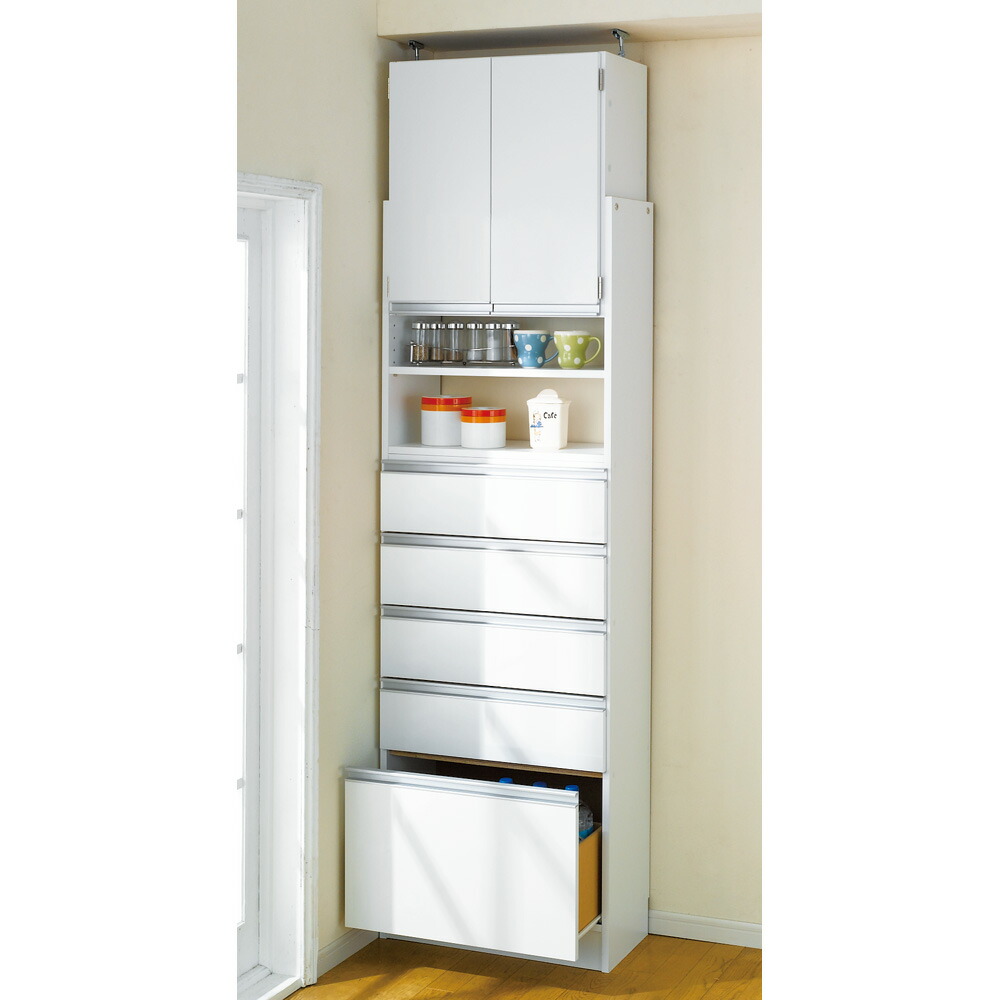 楽天市場】薄型で省スペースキッチン突っ張り収納庫 扉タイプ 幅45cm