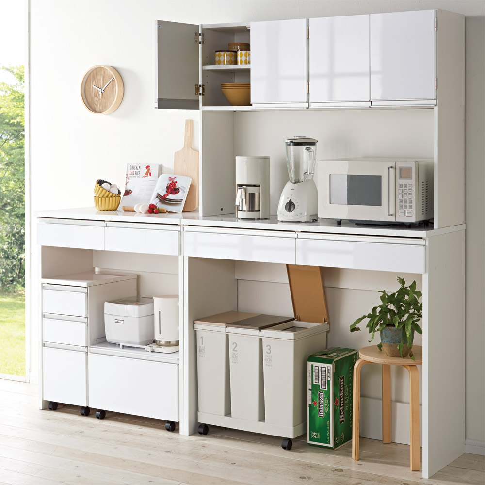 楽天市場】食器棚 キッチン収納 120cm レンジボード キッチン