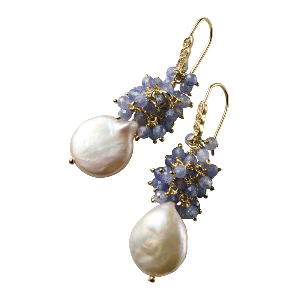 【クーポン10％OFF 4/17 9：59迄】 Hilary Joy Couture/ヒラリージョイ パール・タンザナイト ピアス 真珠 パール ジュエリー アクセサリー J08212 ＼LINE友だち登録でクーポン／