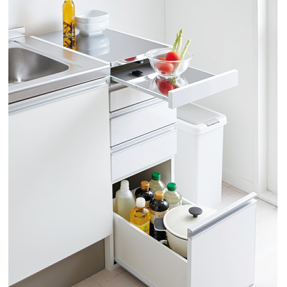 キッチンストッカー ステンレス天板隙間収納 楽天市場】［幅44.5奥行55cm］ ステンレス天板隙間収納 扉タイプ 完成