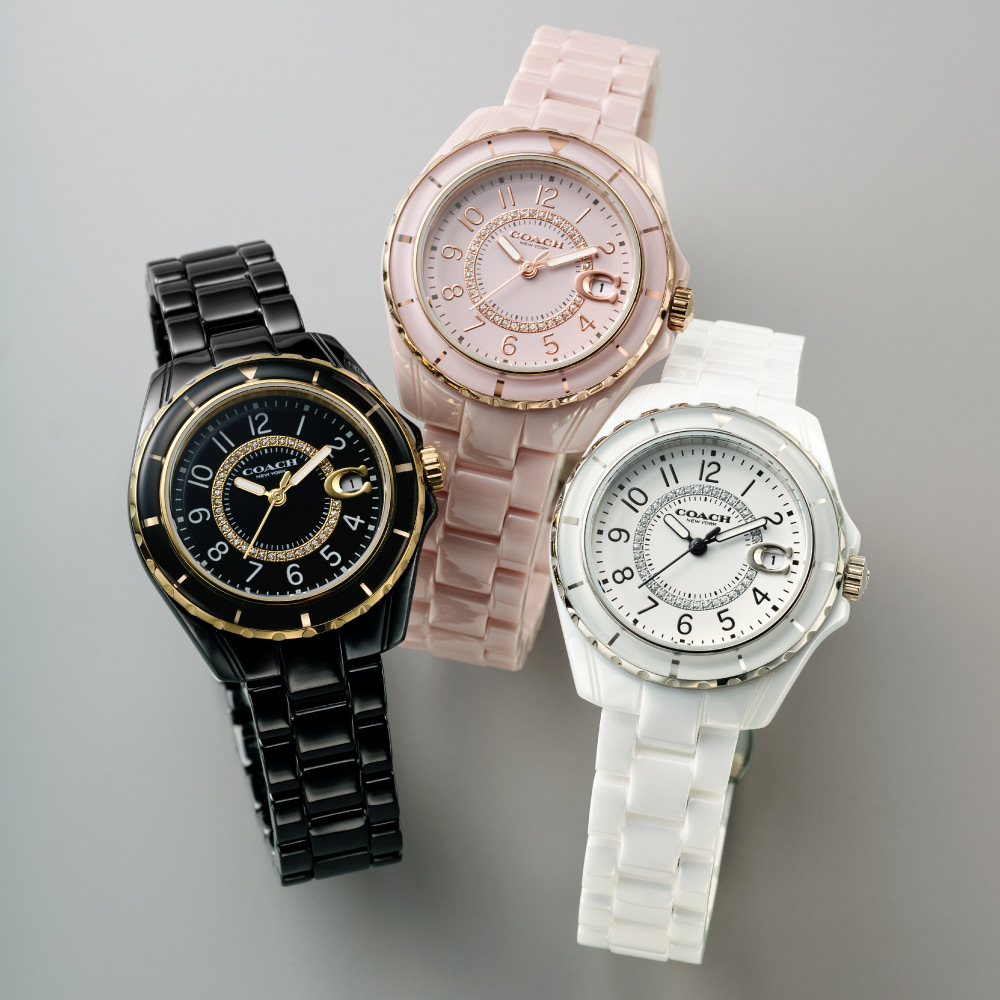 COACH/コーチ プレストン セラミックウオッチ レディース腕時計 J10225 ＼LINE友だち登録でクーポン／｜ディノス店