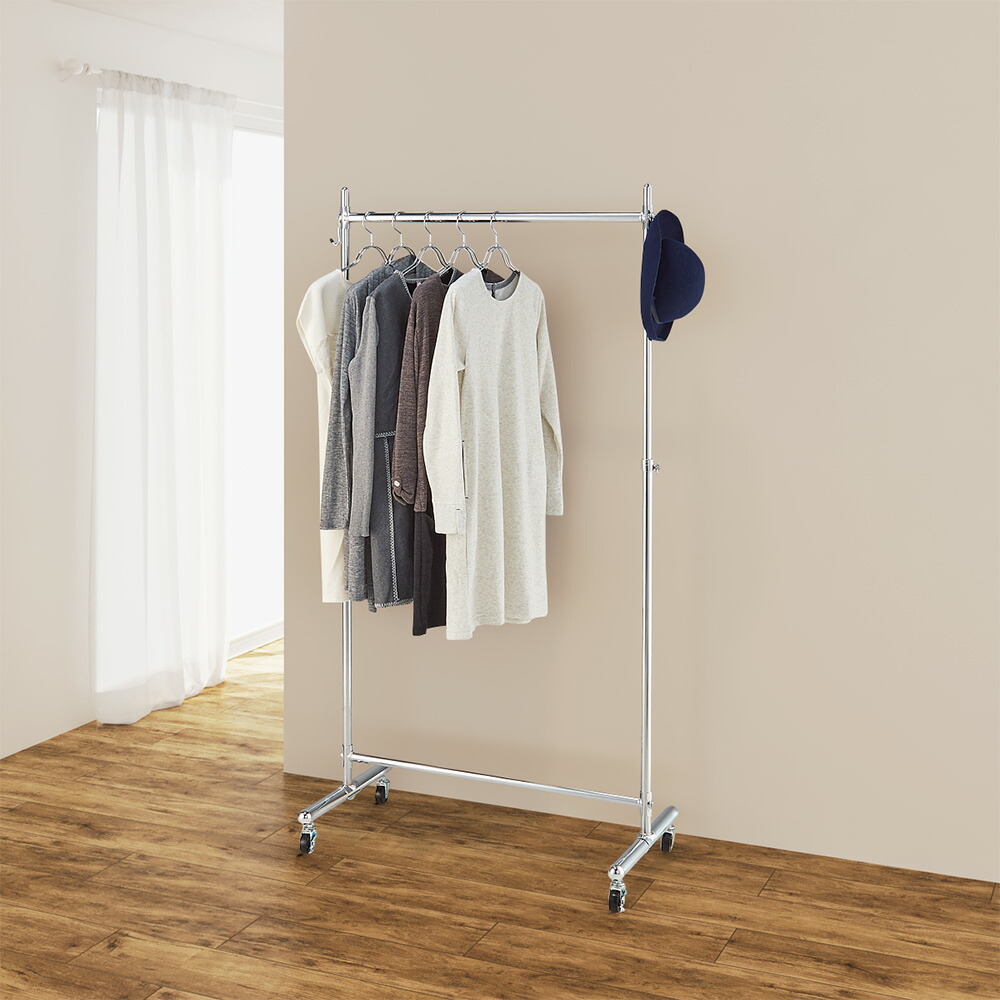 幅と高さが伸縮する 押し入れ頑丈ハンガー 一間用・幅110cm