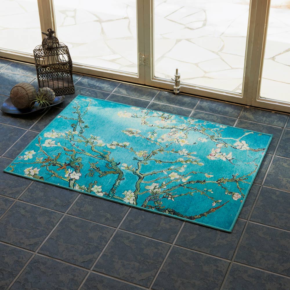 【新品未使用】絵画風絨毯　カーペット　玄関用　植物　玄関　廊下　絵画　イラン 楽天市場】≪約50×80cm≫ 世界の名画モチーフプリントマット 玄関