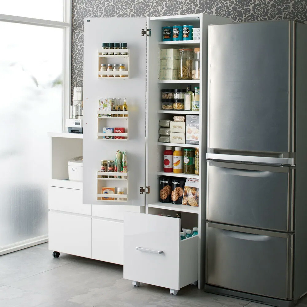 楽天市場】引き出して使える頑丈ワゴン付き キッチンストッカー 幅60cm