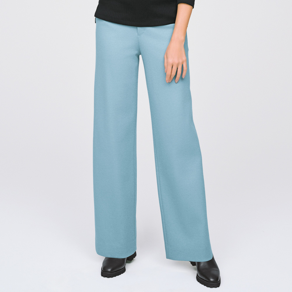 【クーポン7月26日迄】 ≪股下丈72cm≫ 強圧縮ウールジャージー セミワイドパンツ ワイドパンツ パンツ A36802 \LINE友だち登録でクーポン/|ディノス店