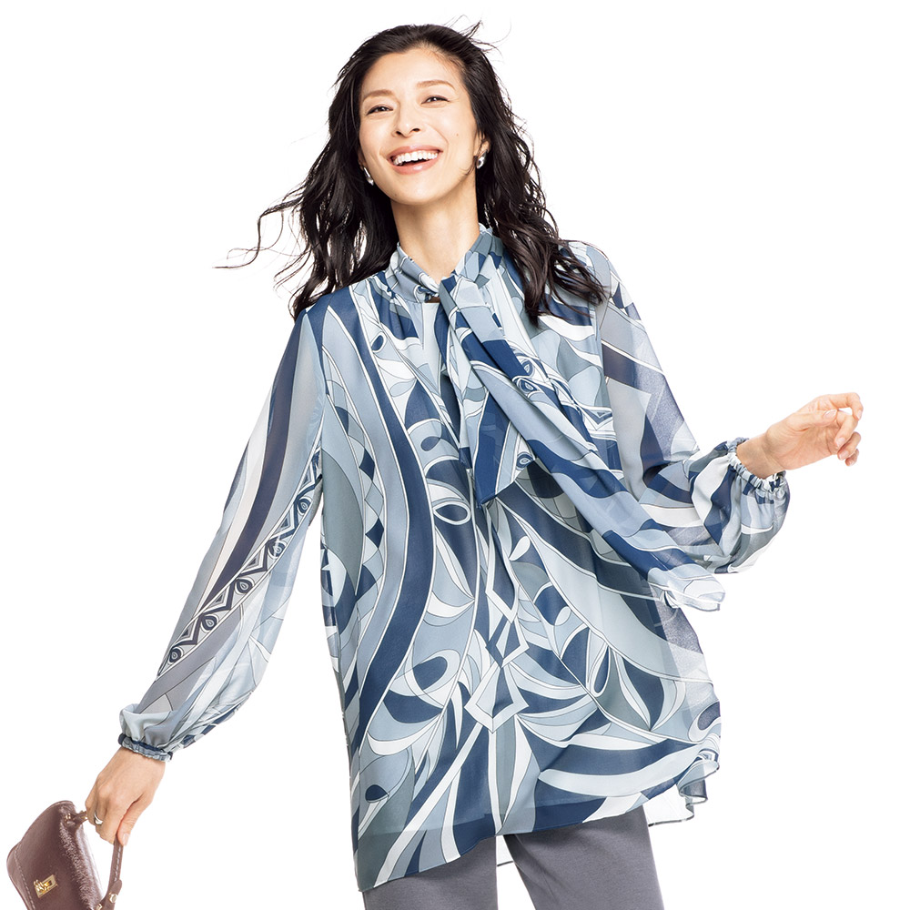 楽天市場】刺しゅう使い レイヤード風 チュニック 長袖 七分袖