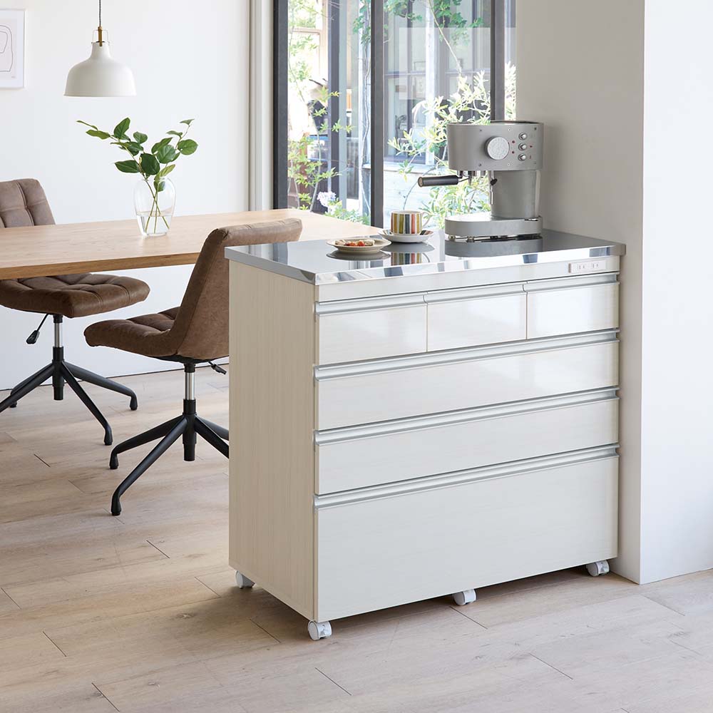 収納物を考えたキッチンカウンター ロータイプ 収納物を考えたキッチンカウンター ロータイプ（高さ85cm） 幅117.5cm