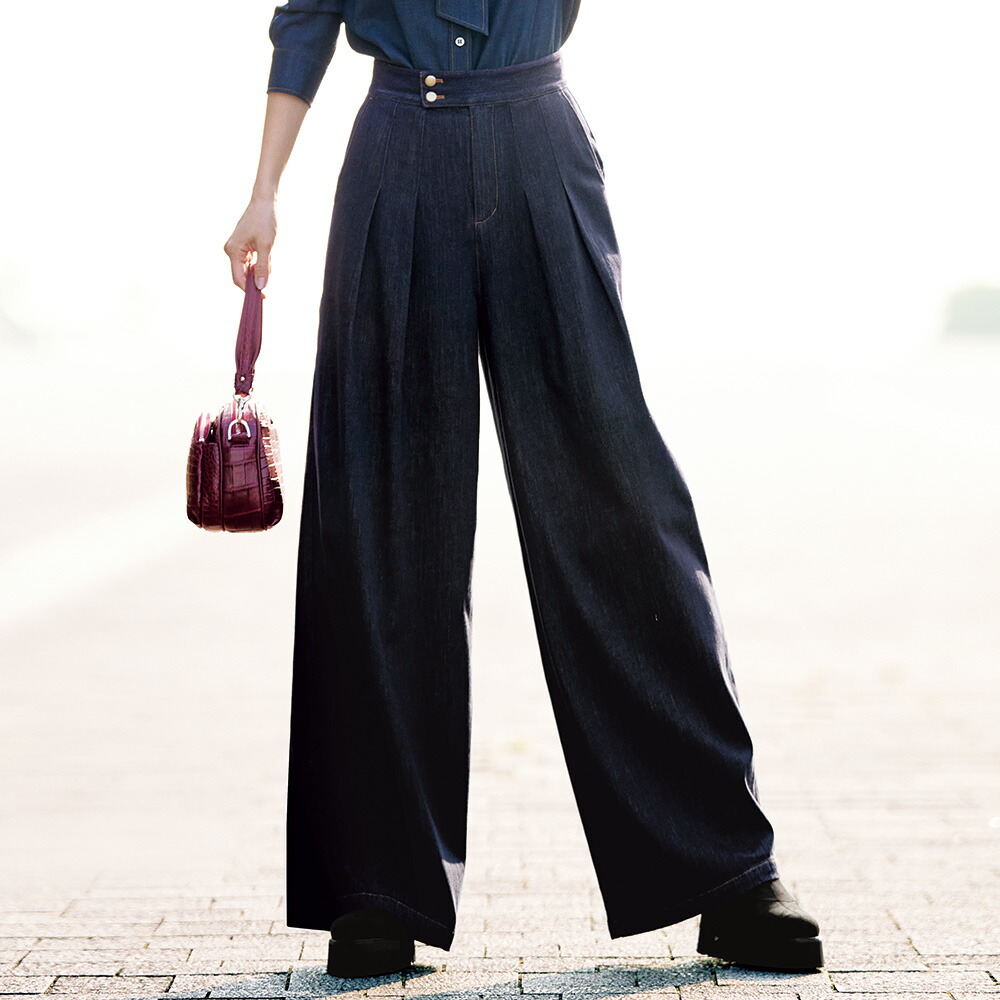 楽天市場】「NIKKE」 ZQウール混 ジャージー パンツ ワイドパンツ