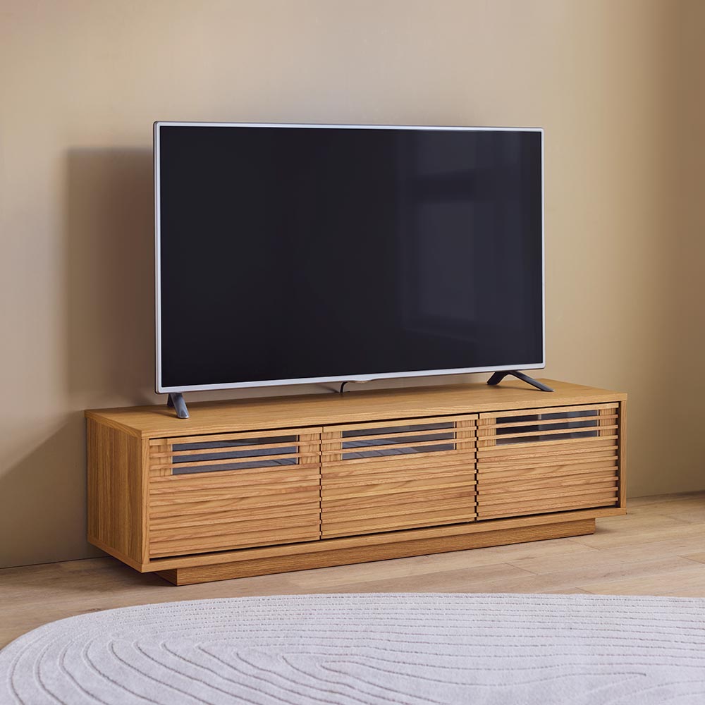 テレビボード幅180cm【Reticol/レティコル オークストライプシリーズ】 ローボード テレビ台 テレビボード H80319 ＼LINE友だち登録でクーポン／｜ディノス店