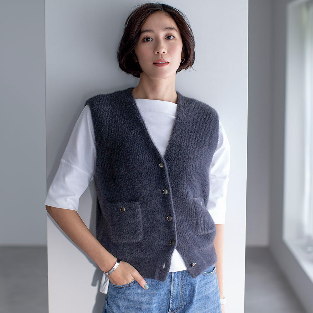 ニット×タフタドッキングジレ ジャケット ベスト ジレ 384402 楽天市場】ニット×タフタドッキングジレ ベスト ジレ ジャケット