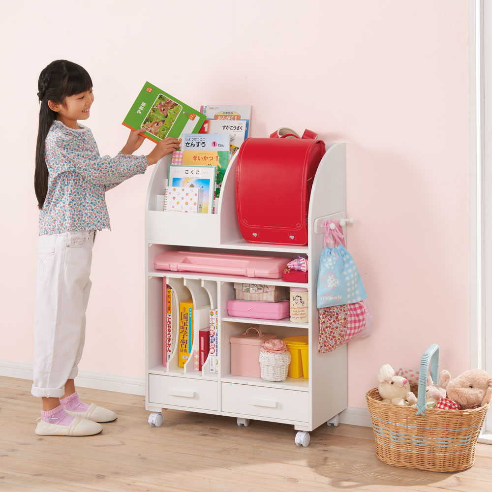 旅行用品 ホビー ペット キッズ ベビー 絵本ラック 絵本棚 家具 収納 子供部屋 ベビー用品 ランドセルラック 国産 明日の準備ラクラク しつけマルチ ワゴン ランドセル対応 Onpointchiro Com