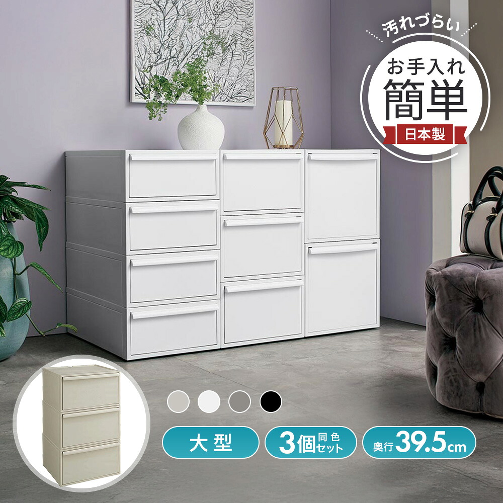 Carre-ism/カレイズム システム衣類収納 大型 同色3個組 収納ボックス 小物収納 フリーボックス H95823 ＼LINE友だち登録でクーポン／ 8,669円