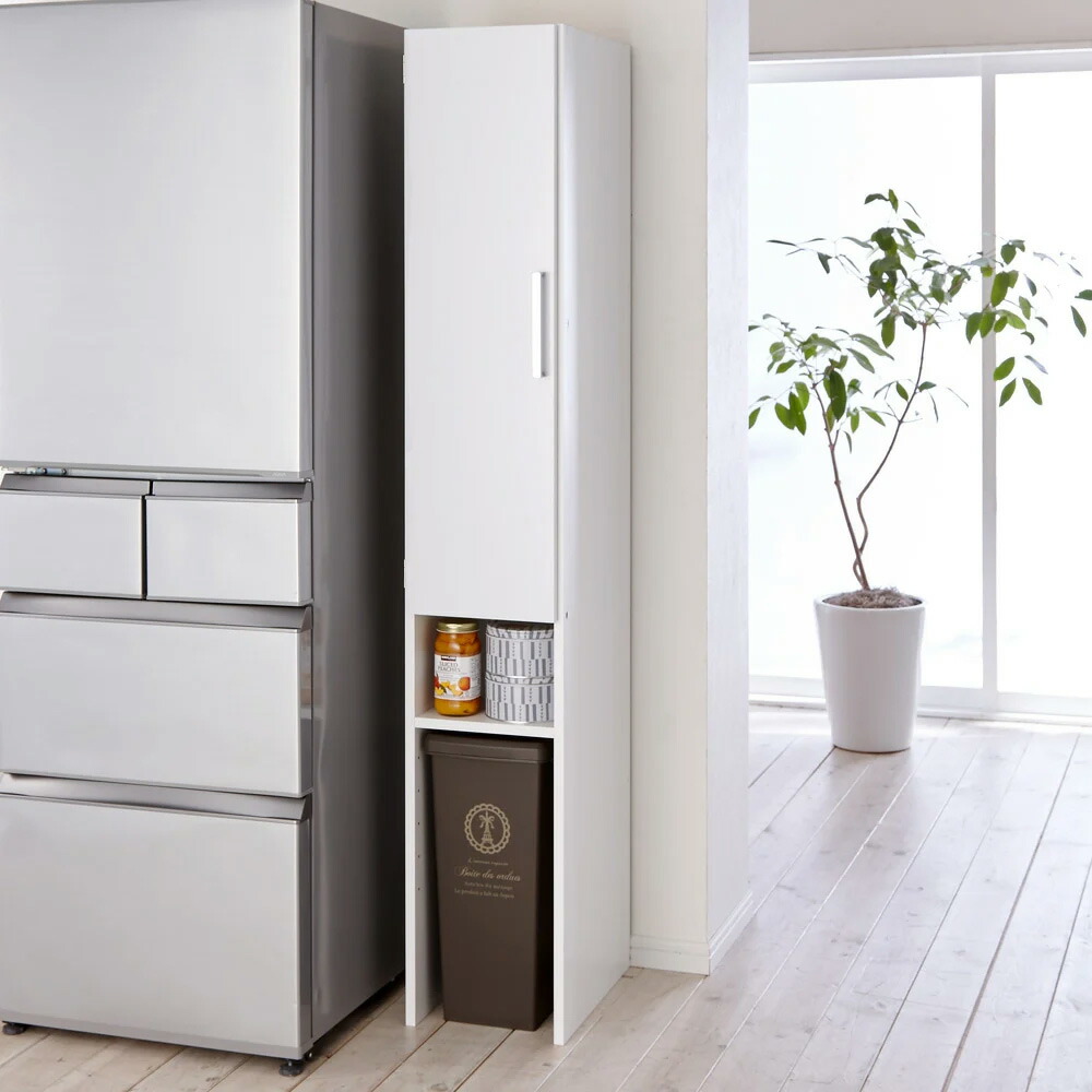 のんた　近日掲載終了！美品！ディノス　分別ゴミ箱付きすき間収納庫 幅38奥行61高さ170cm］ 分別ゴミ箱付きすき間収納庫 3分別 日本製 通販