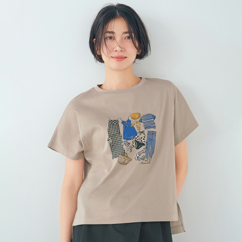 【クーポン最大5千円OFF 4/8迄】 バケーションプリント Tシャツ （日本製） プルオーバー シャツ ブラウス 173602 ＼LINE友だち登録でクーポン／