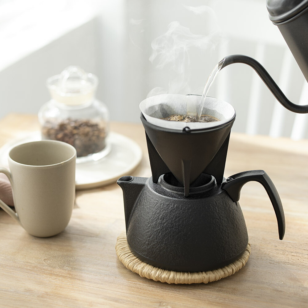 【クーポン7月26日迄】 鉄瓶・急須としても使える南部鉄器コーヒーポットセット 茶こし付 食器 620303 ＼LINE友だち登録でクーポン／｜ディノス店