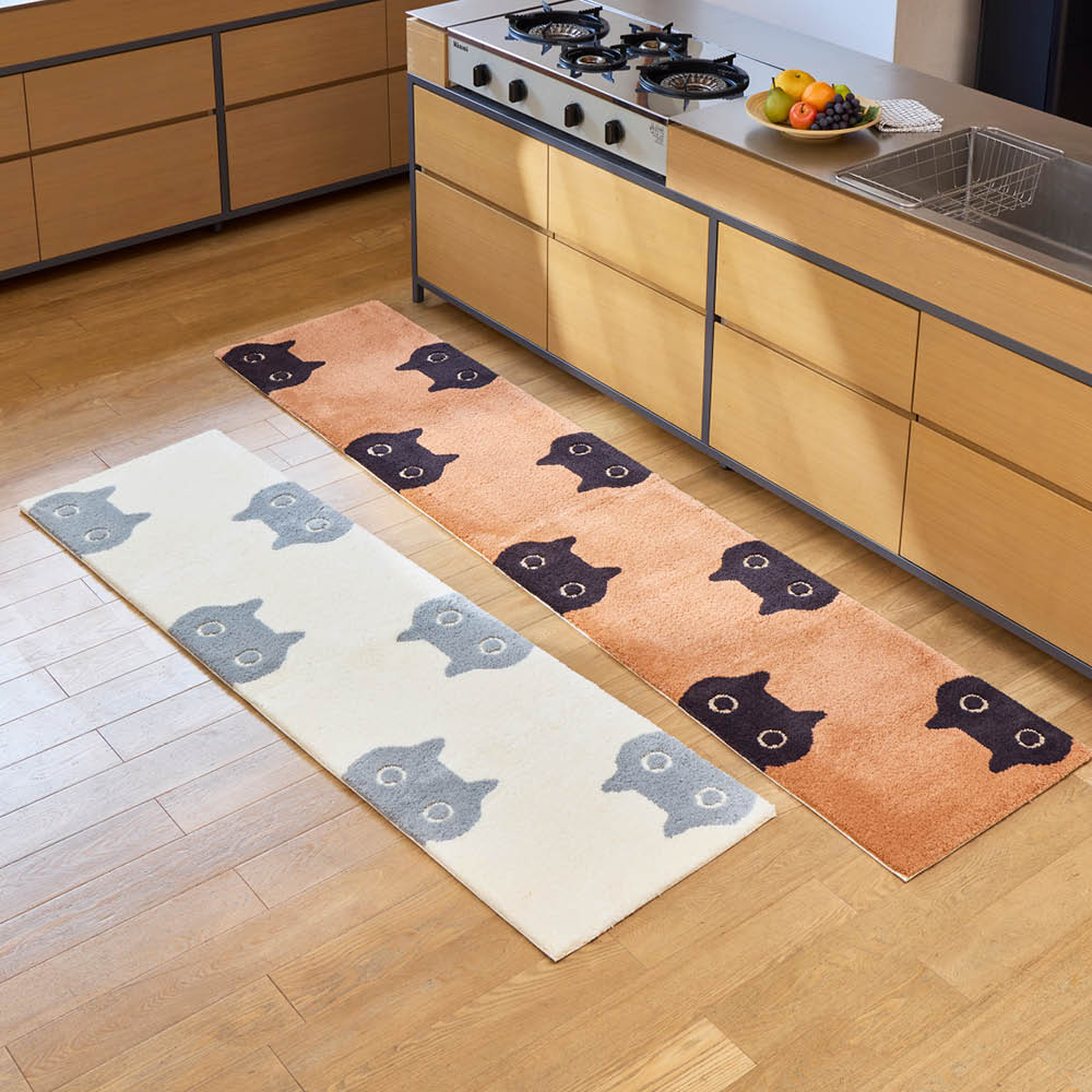 ≪約50×120cm≫ ATSUKO MATANO ロングマット〈MEME〉 キッチンマット カーペット ラグ マット 655062 \LINE友だち登録でクーポン/|ディノス店