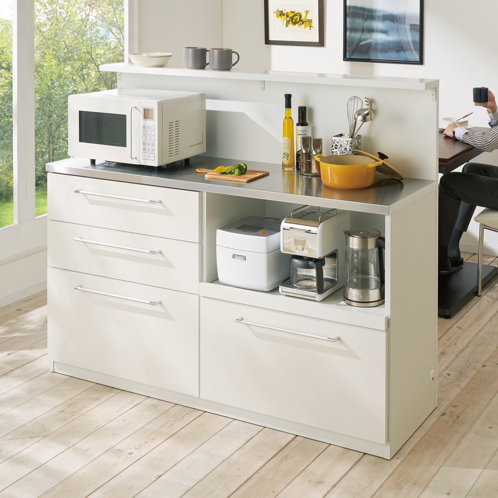 楽天市場】組立不要 スライドテーブル付きキッチン収納 引き出し 幅