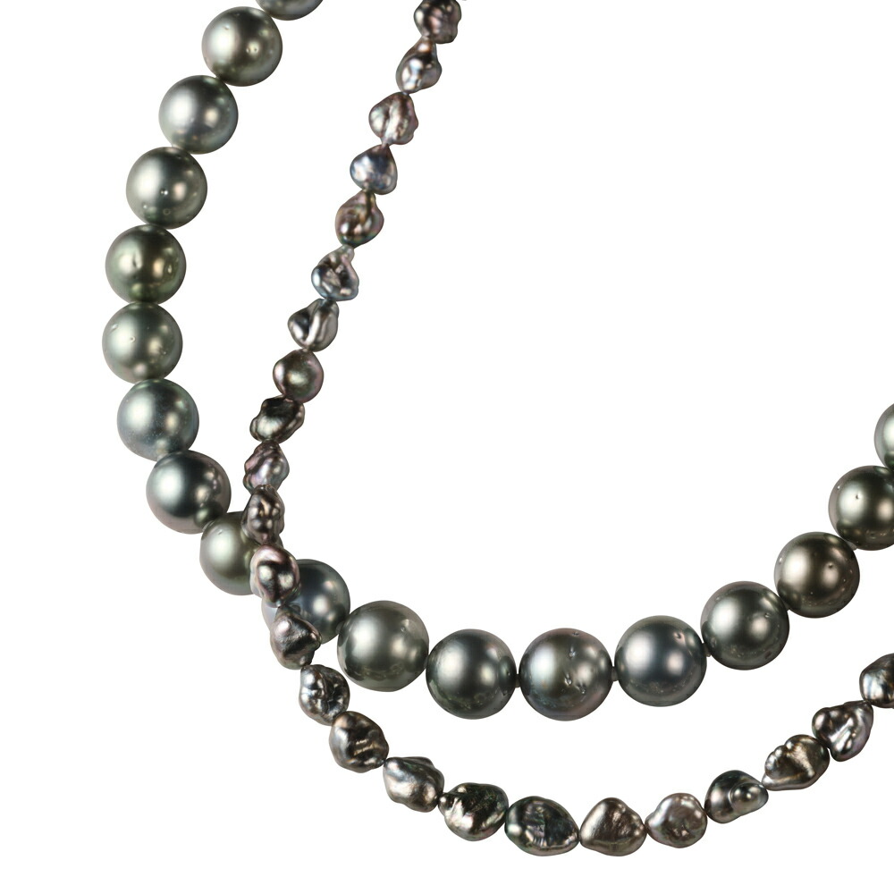 11-13mm黒蝶グレーパール ネックレス 真珠 パール ジュエリー アクセサリー J08004 ＼LINE友だち登録でクーポン／｜ディノス店