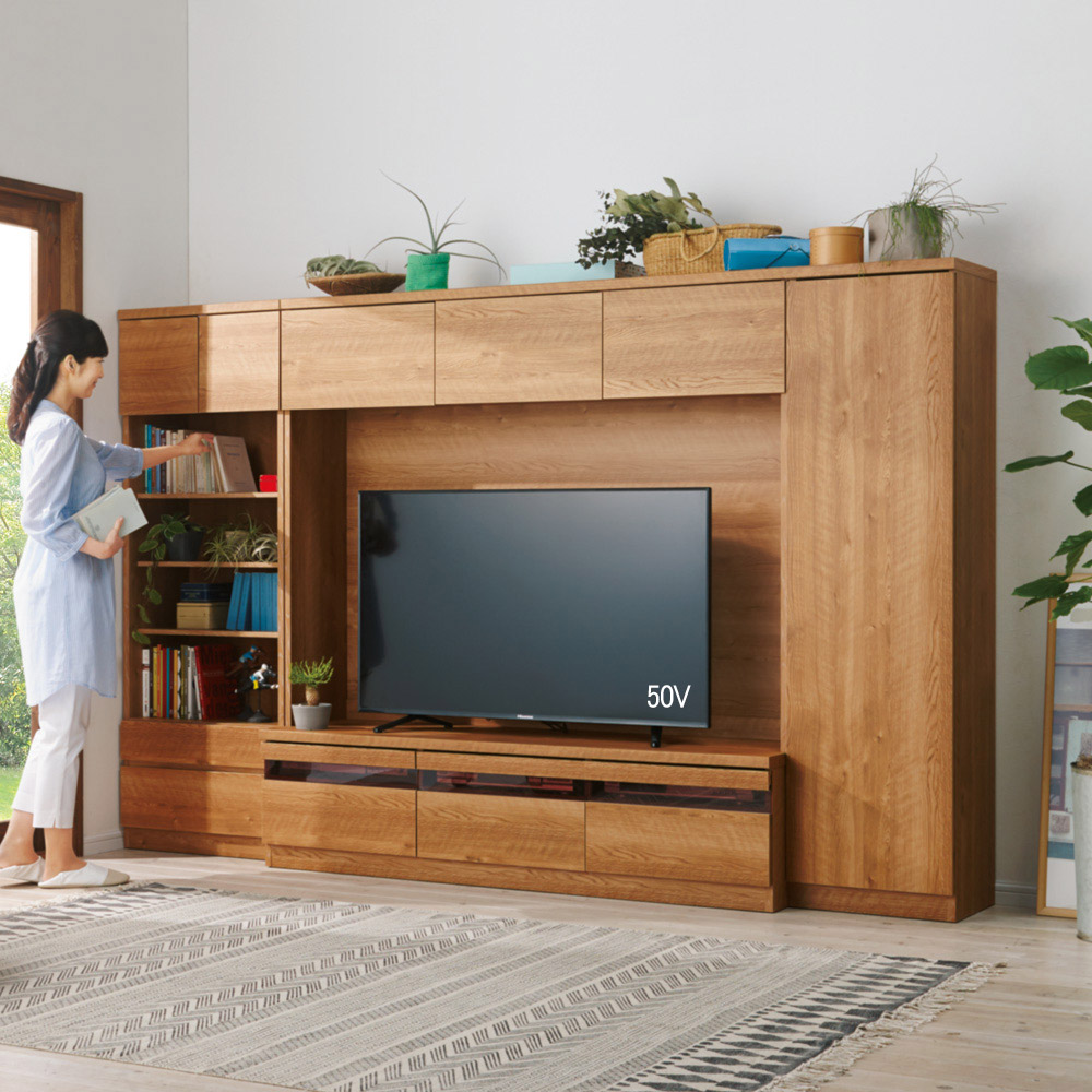 【クーポン最大5千円OFF 4/8迄】 天然木調テレビ台ハイバックシリーズ 扉キャビネット・幅45.5奥行34.5cm キャビネット リビングボード リビング収納 587810 ＼LINE友だち登録でクーポン／
