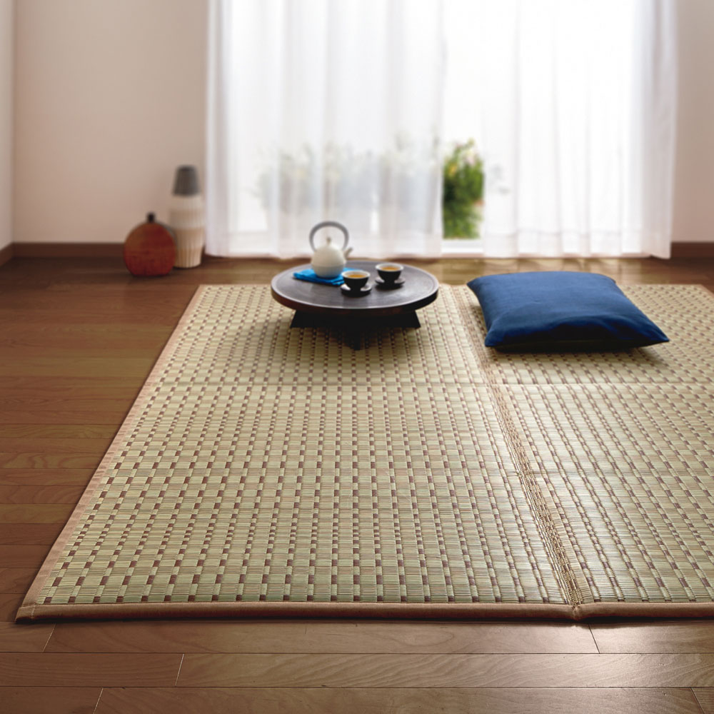 【クーポン7月26日迄】 ≪約140&times;200cm ふっくら約14mm≫ ふっくらい草ラグ 掛川織 カーペット ラグ マット 654529 ＼LINE友だち登録でクーポン／｜ディノス店