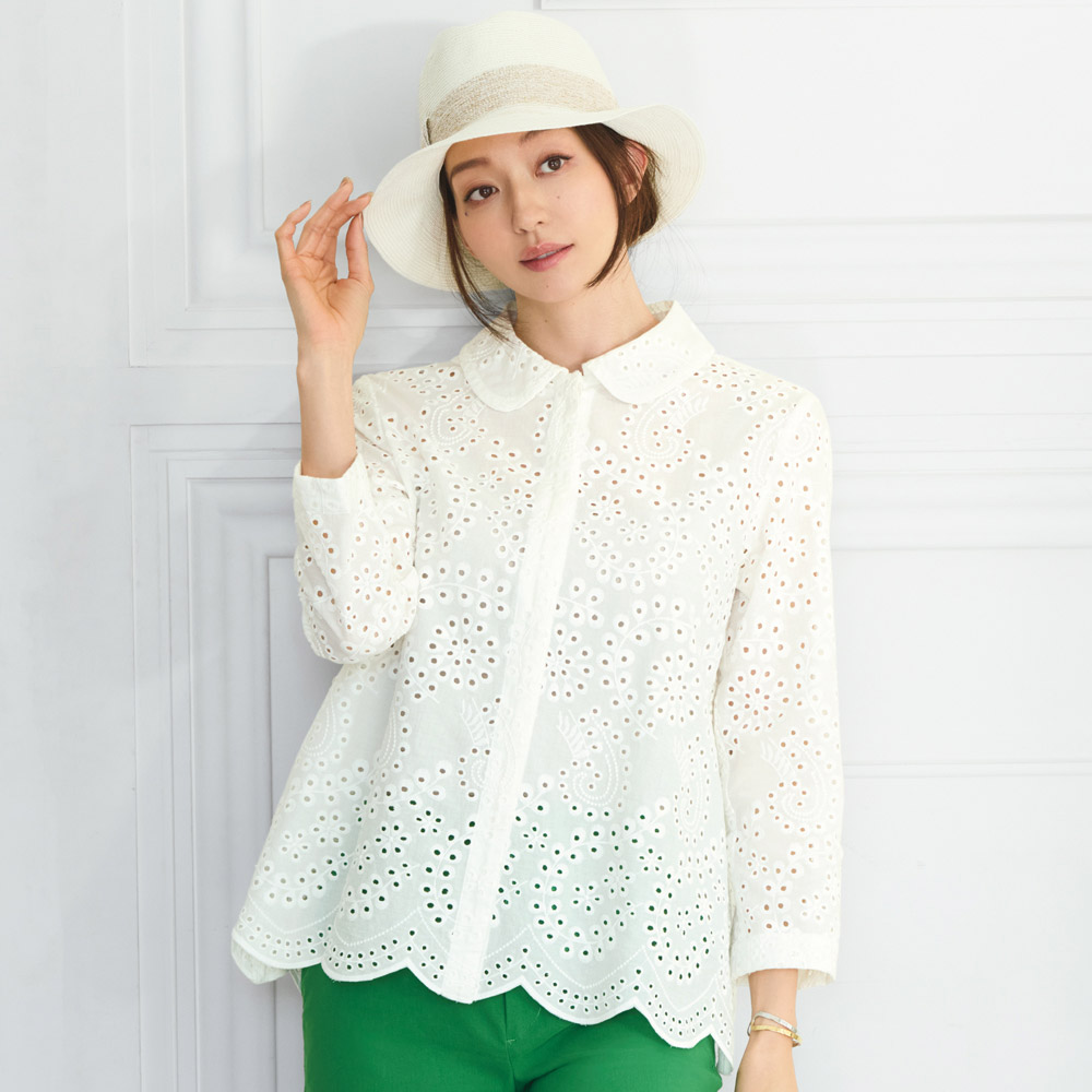 49AV．JUNKO SHIMADA/フォーティナインアヴェニュー．ジュンコ シマダ 丸襟レース ブラウス ブラウス シャツ 175103 ＼LINE友だち登録でクーポン／ 16,103円