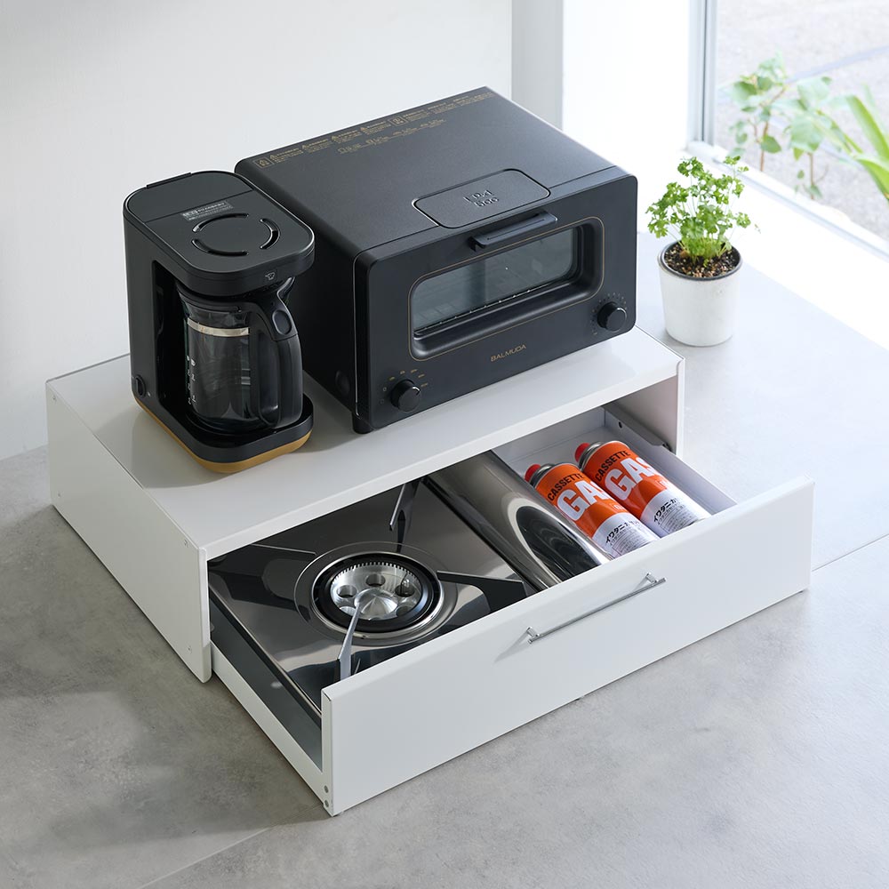 (そ5)ディノス キッチン収納 キッチンカウンター上収納 引き出し収納ラック ステンレスカウンター上収納 引き出し付き 幅45奥行15cm 通販