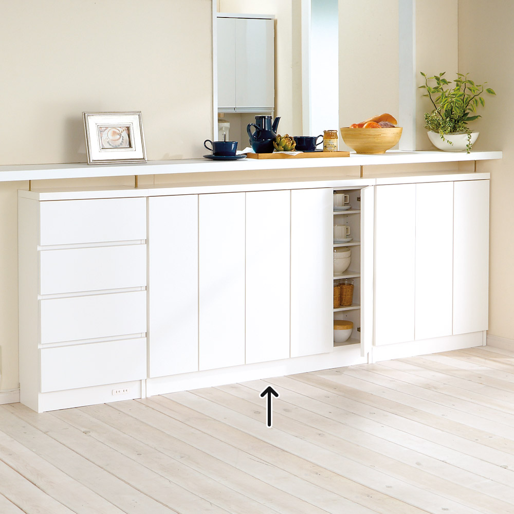 楽天市場】シンプルカウンター下収納庫（奥行22高さ97cm） 3枚扉