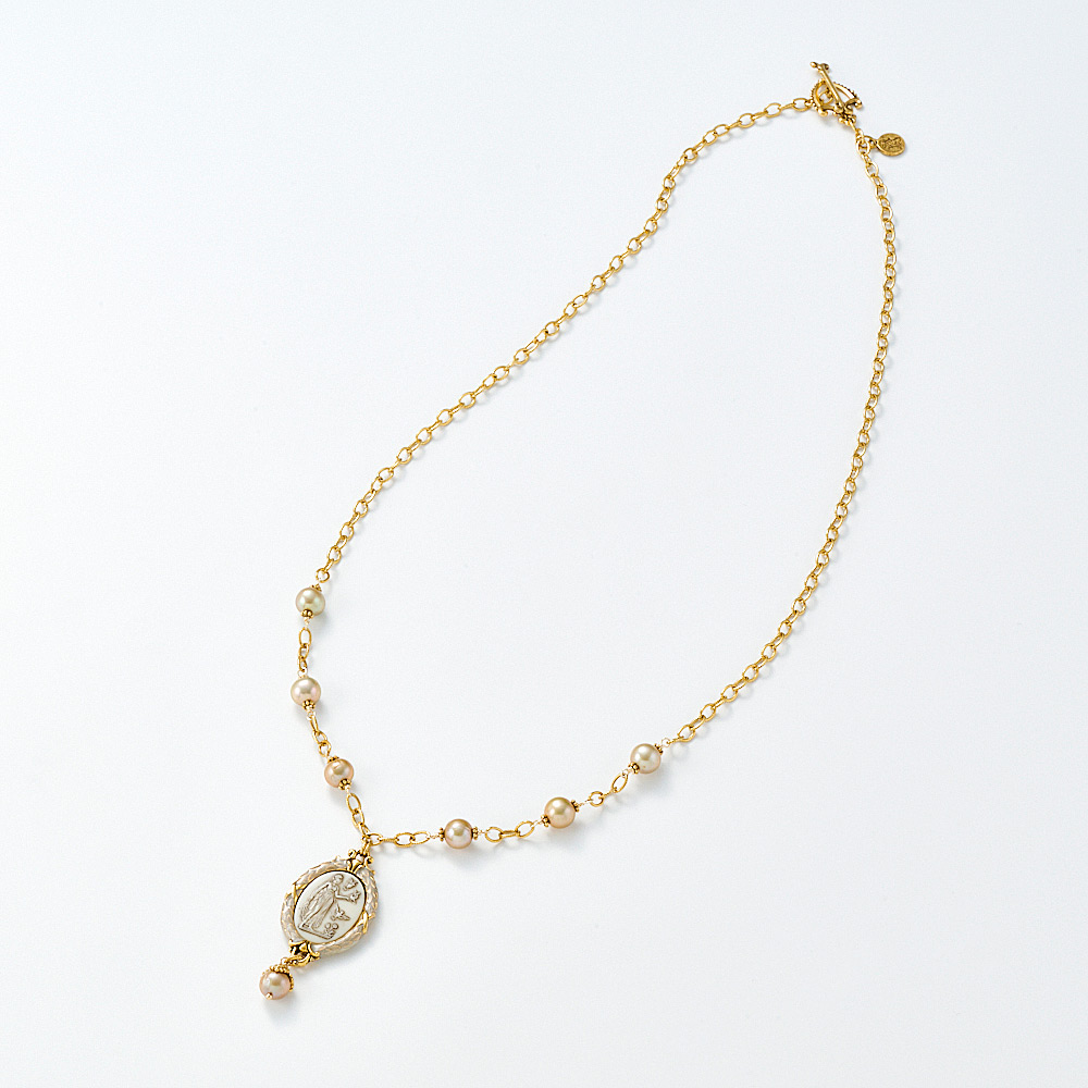 Robin Steele/ロビン・スティール カメオ・パール ロングペンダント 真珠 パール ジュエリー アクセサリー J12905 ＼LINE友だち登録でクーポン／｜ディノス店