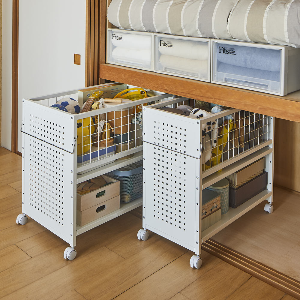 収納 おもちゃ箱 子供部屋 押し入れ収納に大活躍 ずっしり入れても出し入れがスムーズにできる頑丈ワゴン 奥行は3サイズあり クローゼットで使いやすいタイプもご用意 置き場所に応じて選べます 子供部屋 5736 ディノス店 幅45cm奥行75cm高さ65cm 片付けラクラク