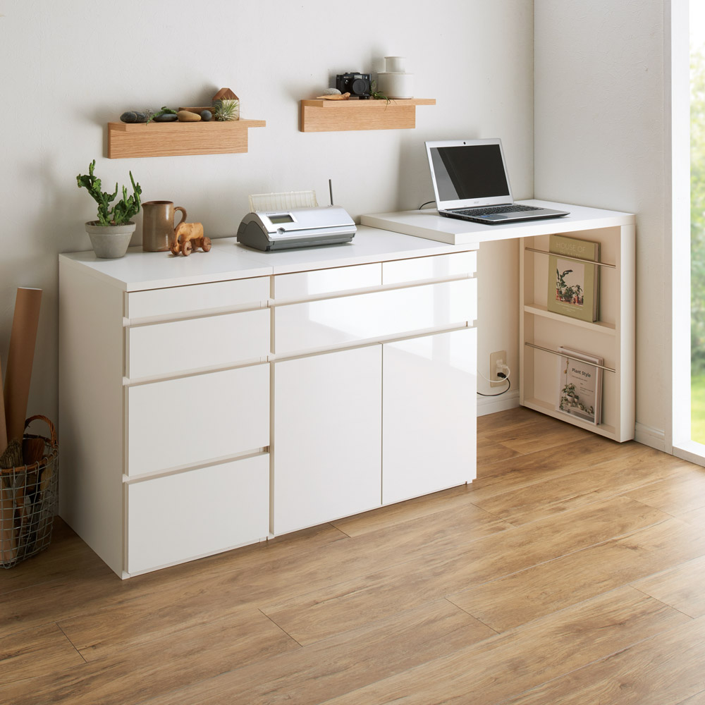 楽天市場】伸長式デスク＆キャビネット専用プリンタースライドテーブル