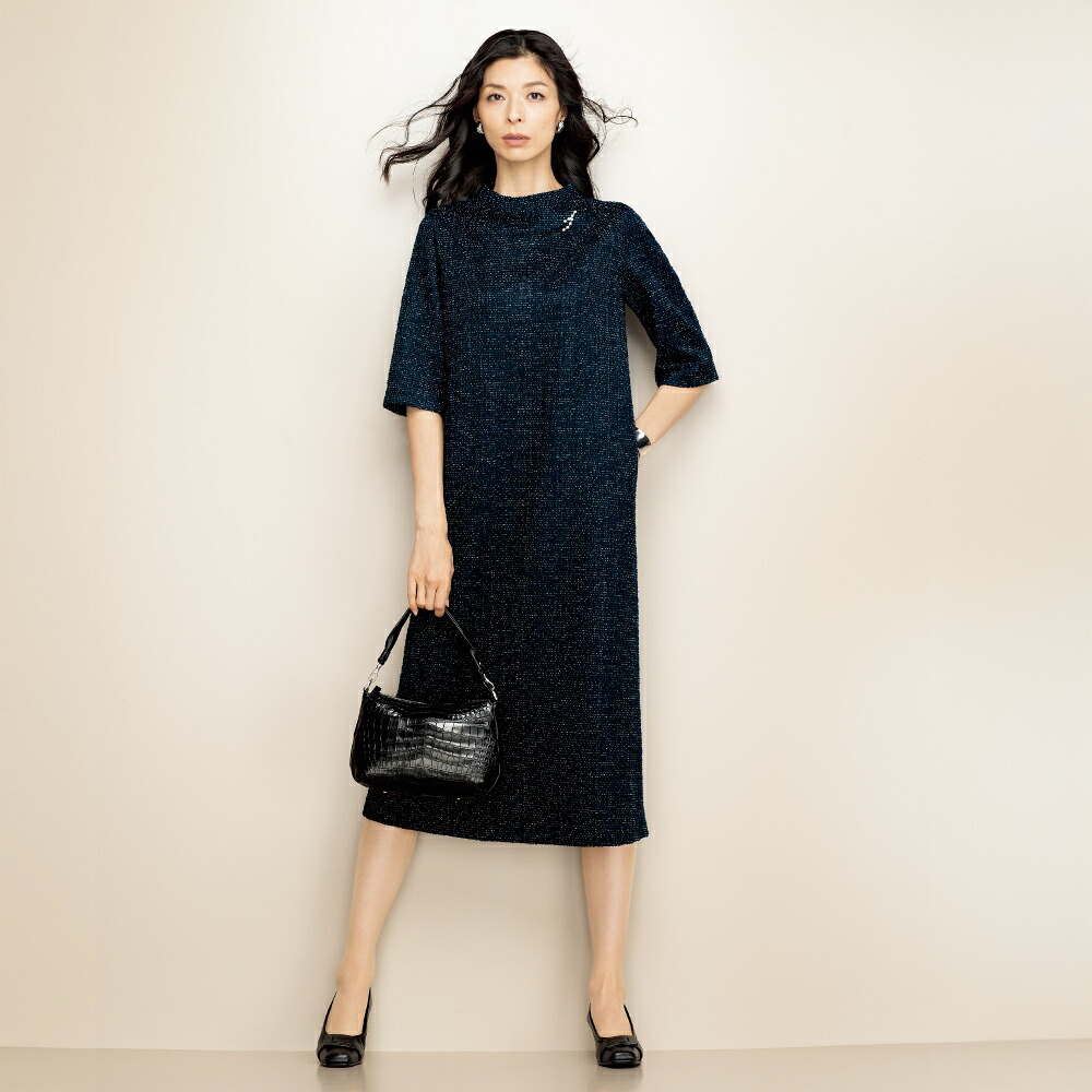 【クーポン10%OFF 4/17 9:59迄】 ラメツイード ジャージー ワンピース フォーマルワンピース ワンピース 145306 \LINE友だち登録でクーポン/
