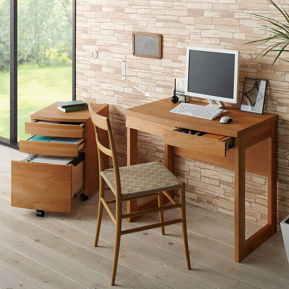 楽天市場】アルダー無垢 ワークデスク 幅 80 パソコンデスク