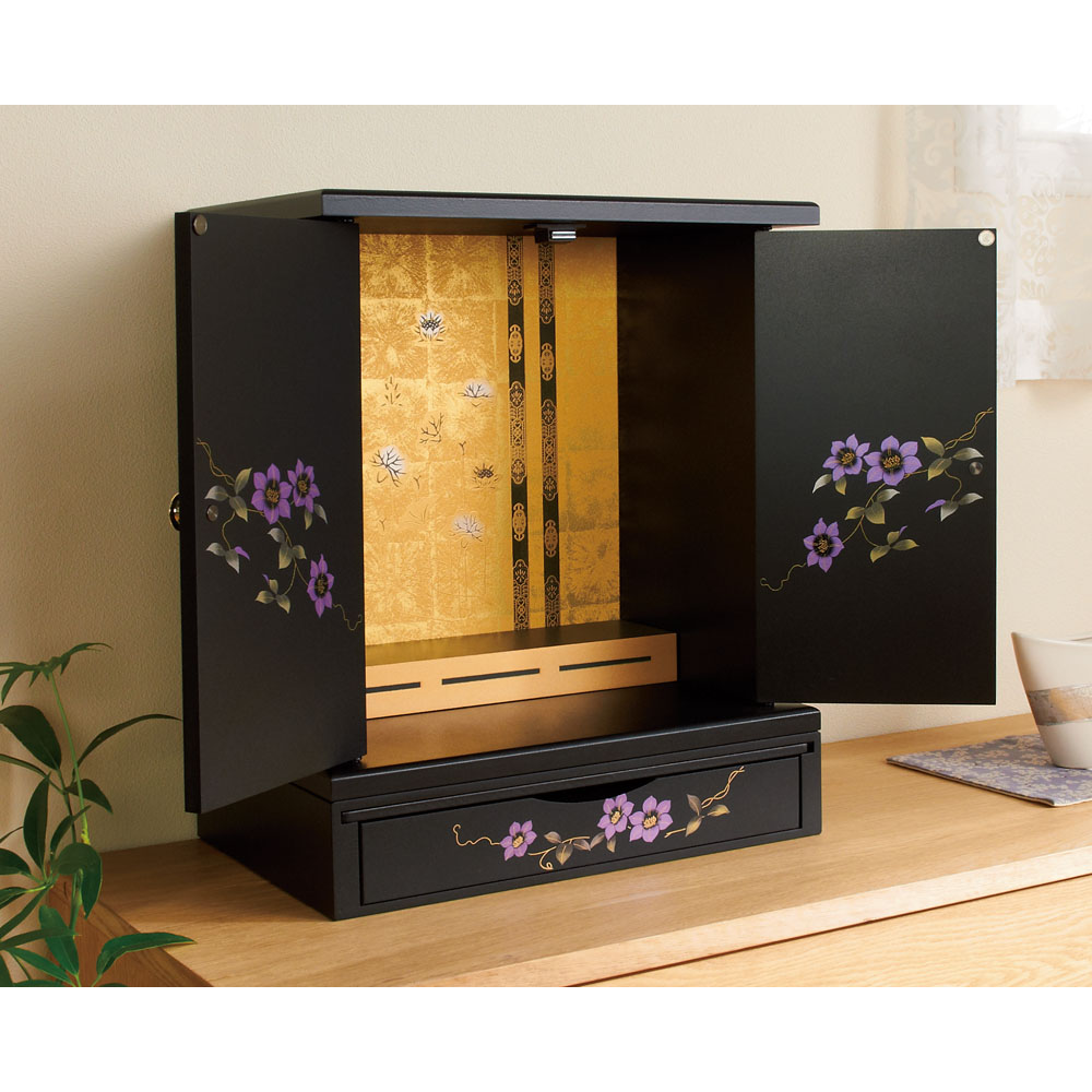 仏間のないお宅やマンションでも コンパクトな仏壇と置台で きちんとした祈りのスペースを持てます 収納 小 置き台 漆器ミニ仏壇 鉄仙 仏壇仏具 収納 家具 仏具 Gf1584 ディノス店 漆器ミニ仏壇